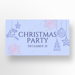 清新优雅海报模板_紫色线条优雅拼贴风格圣诞节banner