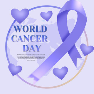 癌症预防海报模板_紫色世界癌症日模板