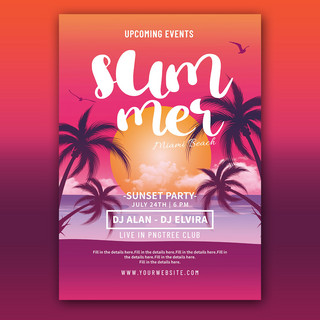 summer beach sunset flyer