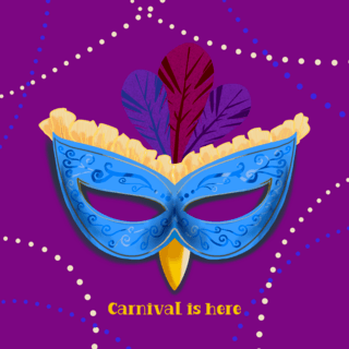 高端紫色面具巴西狂欢节社交媒体
