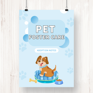 卡通宠物狗海报模板_蓝色宠物狗狗商店促销海报