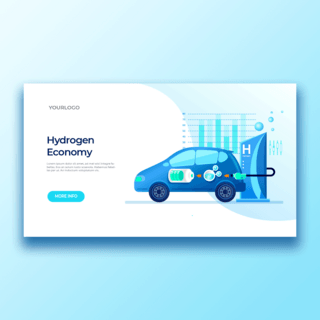 汽车海报模板_高新技术智能新型氢气汽车燃料新材料充能应用模板
