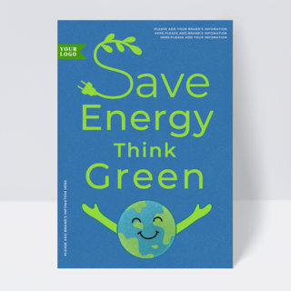 节约能源海报模板_绿色能源环保公益传单