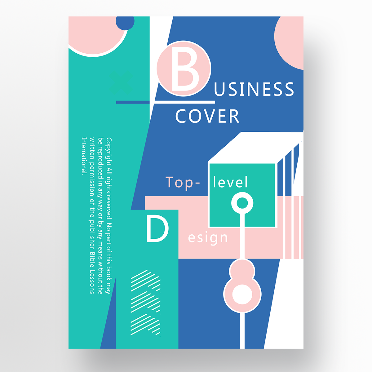 粉绿蓝色现代极简时尚质感几何商业计划书封面海报图片