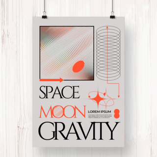 未来科技感渐变宇宙重力几何线条海报