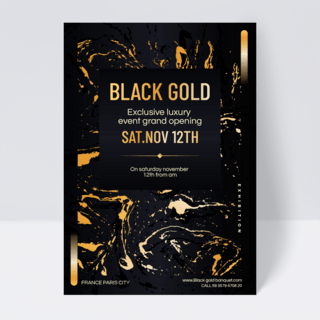 周年庆海报海报模板_斑驳质感黑金色封面传单