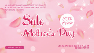 粉色花瓣光效母亲节销售宣传模板