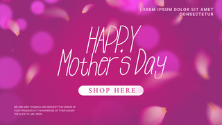 母亲节宣传广告海报模板_紫色粉色简约花瓣植物母亲节销售宣传模板