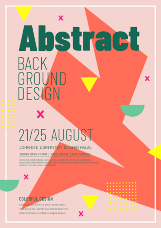 艺术数字海报模板_橘红色几何抽象封面海报