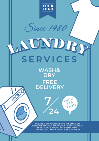 衣服洗衣机洗衣店服务宣传传单