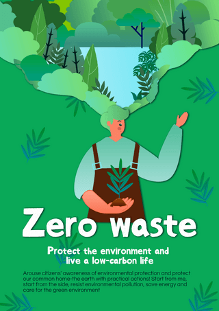 零浪费环保绿色社会活动海报