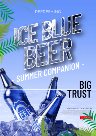夏日风格啤酒促销海报模板