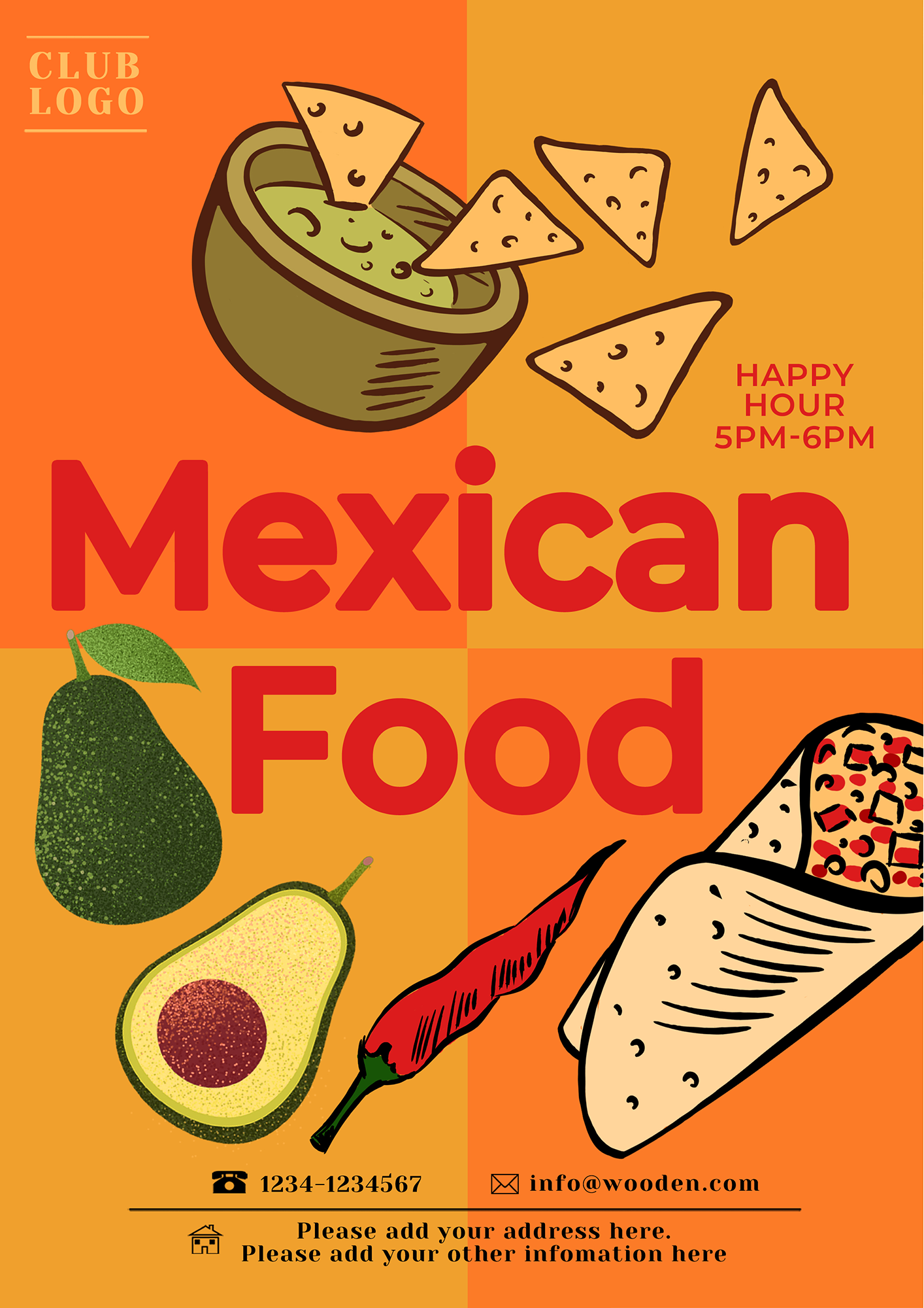 传统墨西哥美食宣传海报传单图片