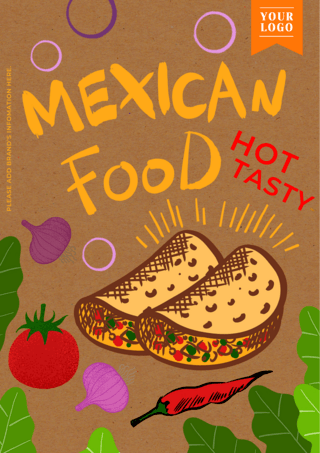 传统墨西哥海报模板_传统美食墨西哥餐厅海报传单