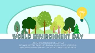 背景树木海报模板_森林青色背景世界环境日