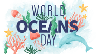 世界海洋日模板海报模板_水彩世界海洋日模板