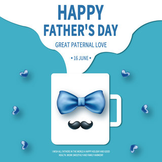 父亲节日活动海报海报模板_蓝色质感父亲节节日活动模板