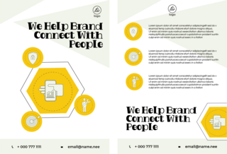 异业合作海报模板_咨询公司企业图标商务宣传黄色传单