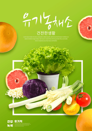 果蔬新鲜海报海报模板_绿色有机果蔬宣传海报