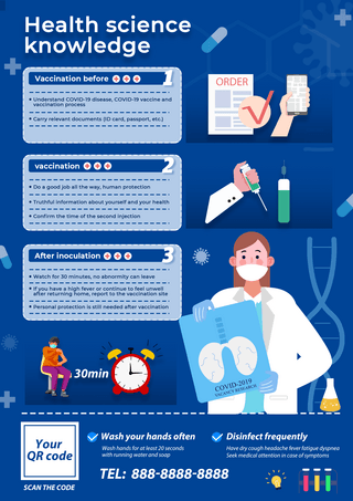 步骤海报模板_疫苗接种服务步骤图海报