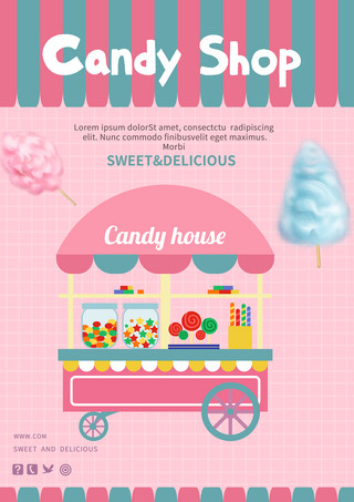 粉色糖果棒商业海报模板