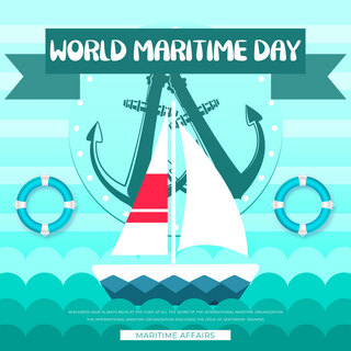 创意船海报模板_海洋创意世界海事日宣传模版