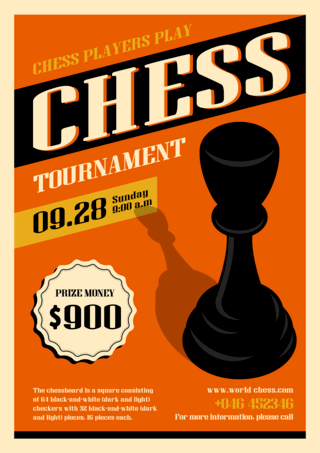 营业执照海报模板_复古国际象棋比赛模板
