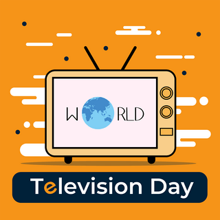 world页面海报模板_world television day orange earth