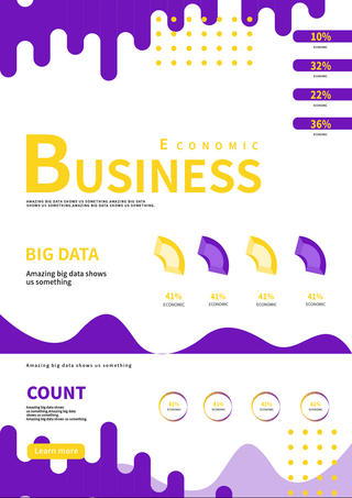 紫黄撞色商业数据传单