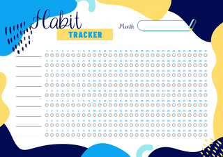 追踪表海报模板_撞色月度计划打卡表