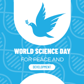 world海报模板_blue world science day for peace and development