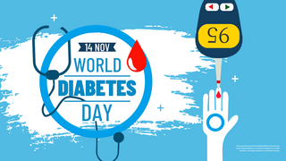 blue world diabetes day promotion banner