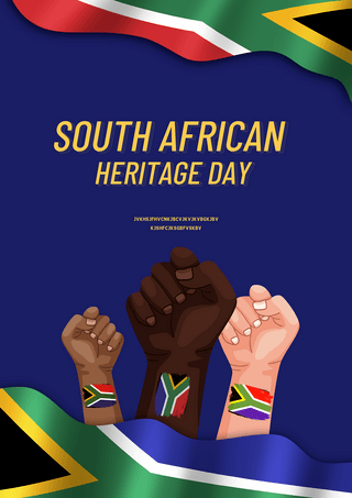 cooperation海报模板_south african heritage day blue poster