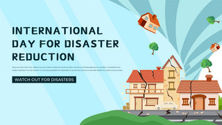 blue tornado international disaster reduction day template