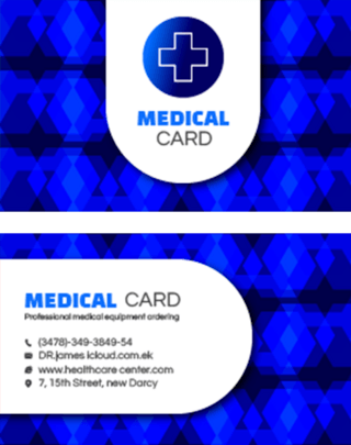 医生海报模板_蓝色底纹医疗卡片