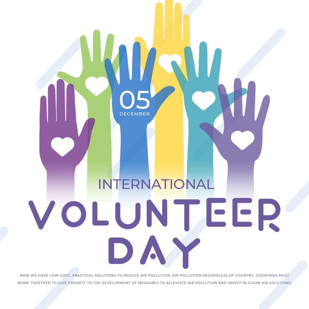 creative international volunteer day template图片