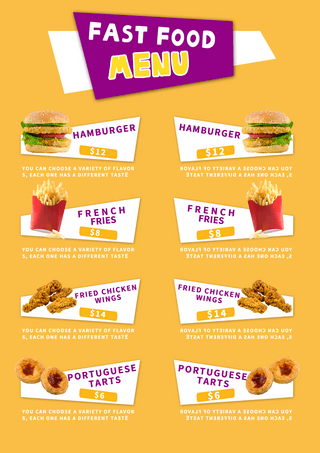 垃圾食品海报模板_创意快餐菜单模板