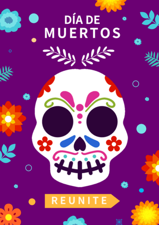 传统墨西哥海报模板_简单的墨西哥亡灵节模板海报