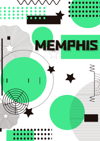 几何孟菲斯图案海报模板_创意几何抽象孟菲斯封面海报