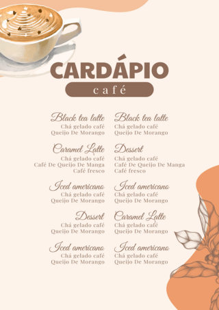饮品菜单海报模板_咖啡菜单现代时尚水彩咖啡菜单模板