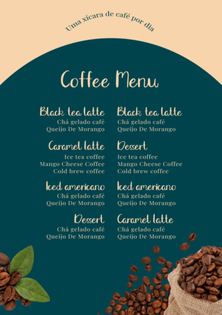 咖啡菜单创意时尚咖啡菜单模板