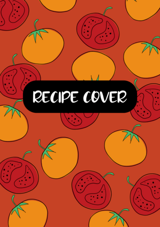 页面装饰图案海报模板_番茄食谱封面卡通红色海报
