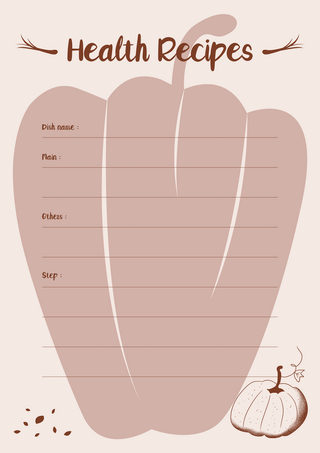 圆椒食谱卡扁平粉色海报