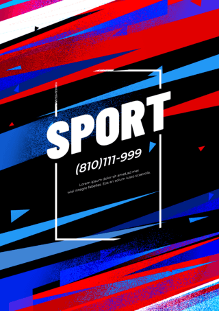 运动撞色背景海报模板_抽象体育蓝色传单