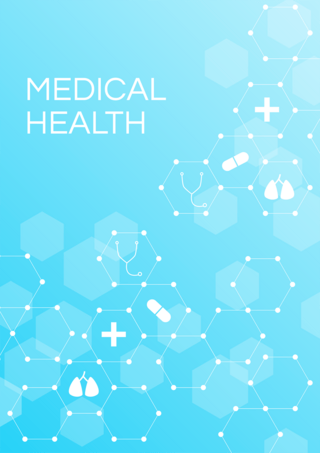 医疗健康商业抽象蓝色小册子封面