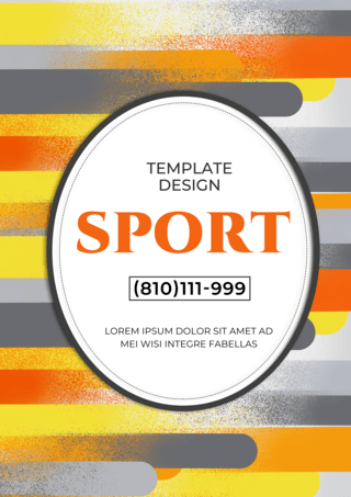 体育运动抽象海报模板_抽象体育运动橙色渐变传单