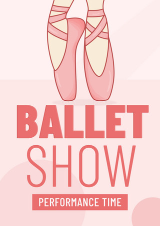 粉色手绘女孩海报模板_芭蕾简约芭蕾舞会粉色宣传海报