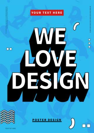 艺术设计字体设计海报模板_立体文字大字报创意蓝色海报