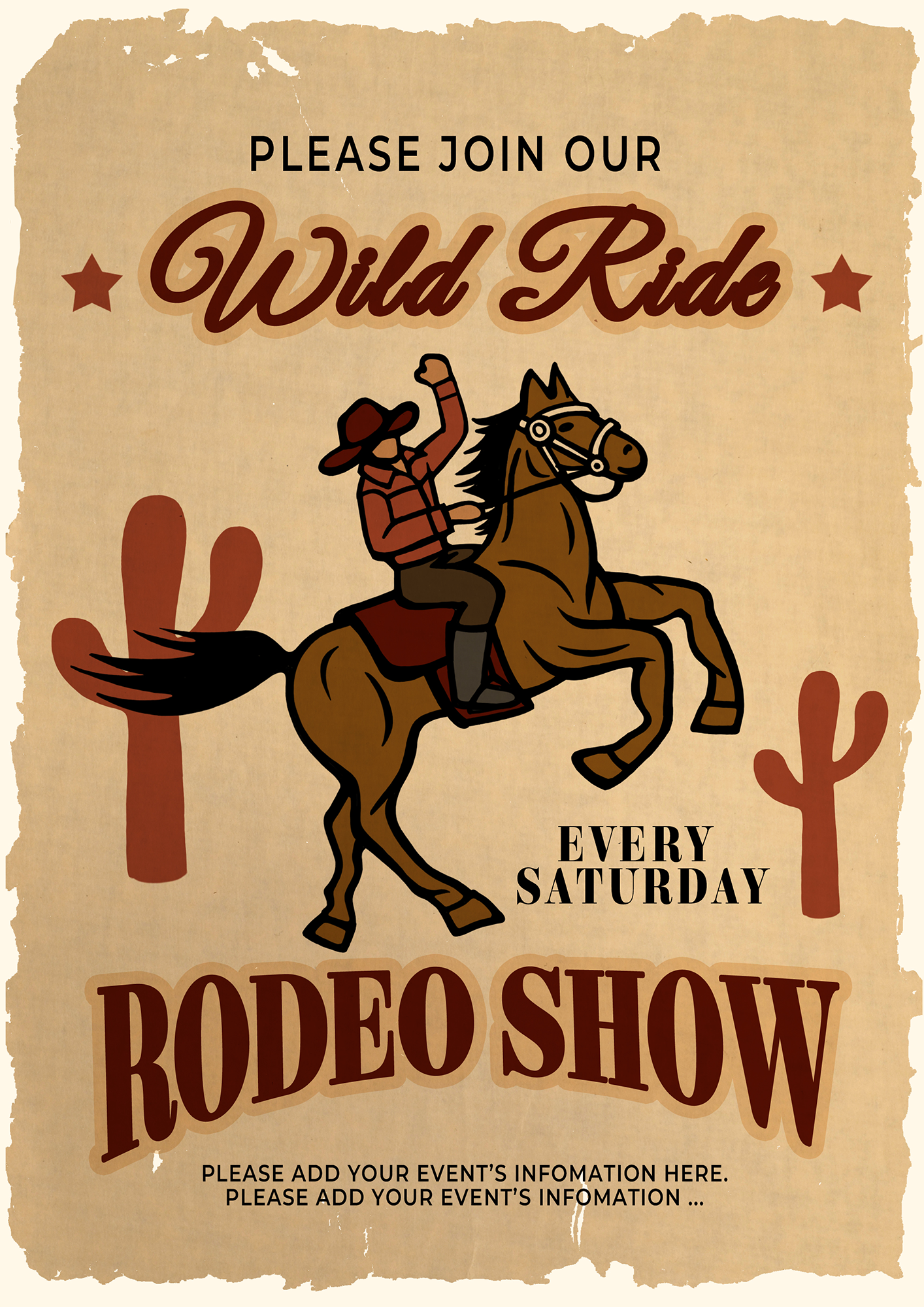 牛仔骑马表演复古风格人物海报图片