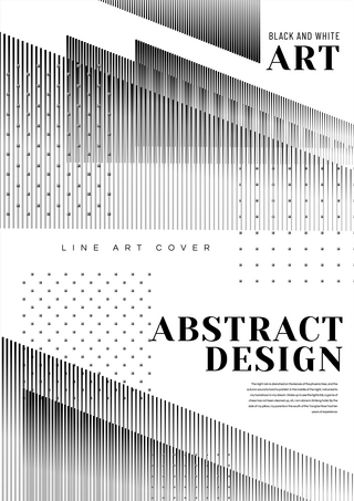 黑白目录背景海报模板_抽象平面风格黑白色海报